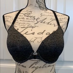 VS Racerback Semi Demi Black Marl Bra. Size 36D